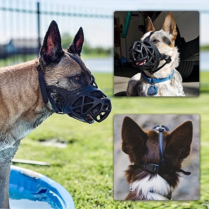 Dog Mouth Mask Adjustable Breathable Small Medium Large
