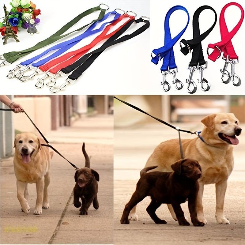 Nylon Double Lead Leash Pet Traction Rope for Dogs