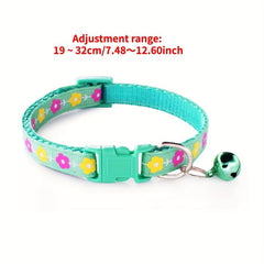 Adjustable Flower Print Pet Collars for Cats & Dogs