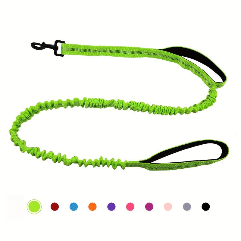 Heavy Duty Bungee Dog Leash w/ Shock Absorption 2 Padded Handles