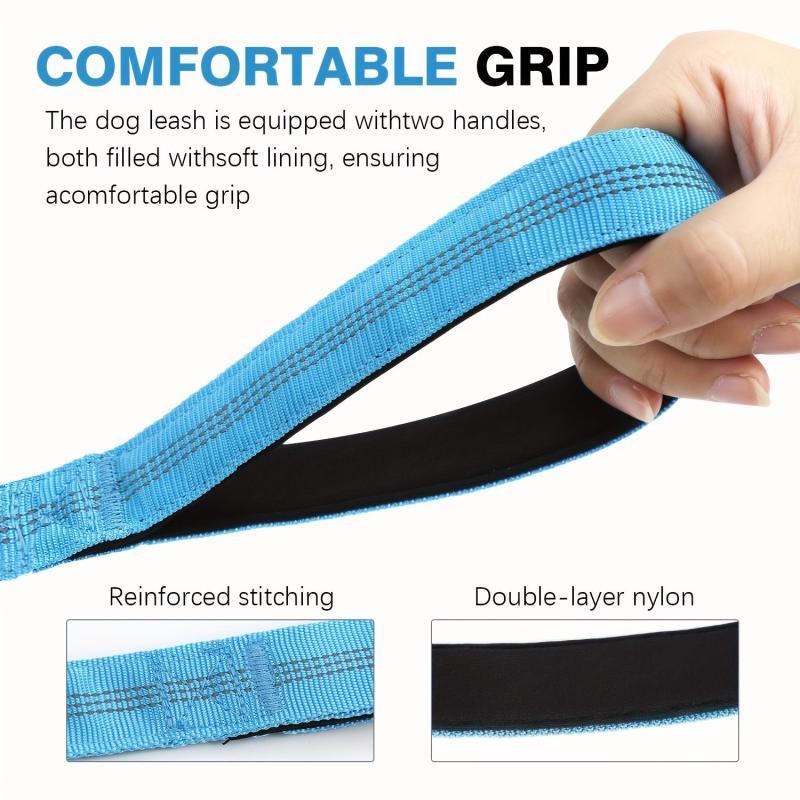 Heavy Duty Bungee Dog Leash w/ Shock Absorption 2 Padded Handles