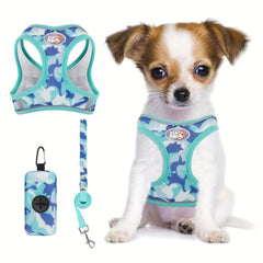Breathable Mesh Dog Vest Harness Set with Leash and Bag for Small/Medium Dogs