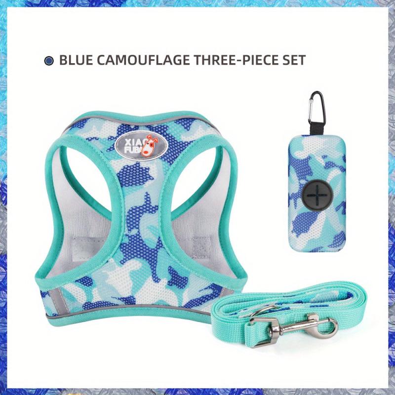 Breathable Mesh Dog Vest Harness Set with Leash and Bag for Small/Medium Dogs