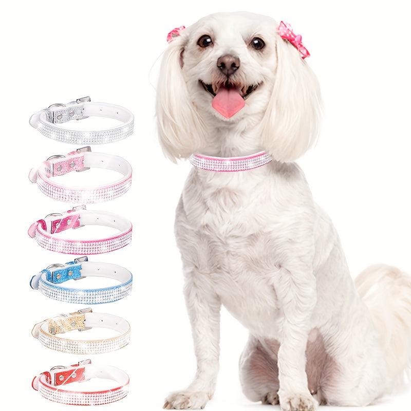 Adjustable Rhinestone Dog Collar Bling Puppy Necklace