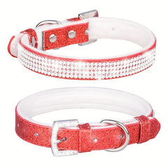 Adjustable Rhinestone Dog Collar Bling Puppy Necklace