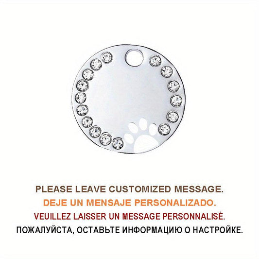 Custom Round Shape Dog Tag Pendant Personalized Pet ID Tag