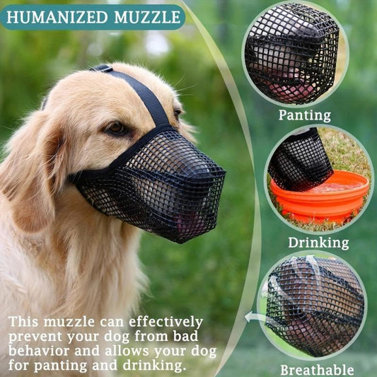 Breathable Soft Mesh Dog Muzzle for Small to Large Dogs