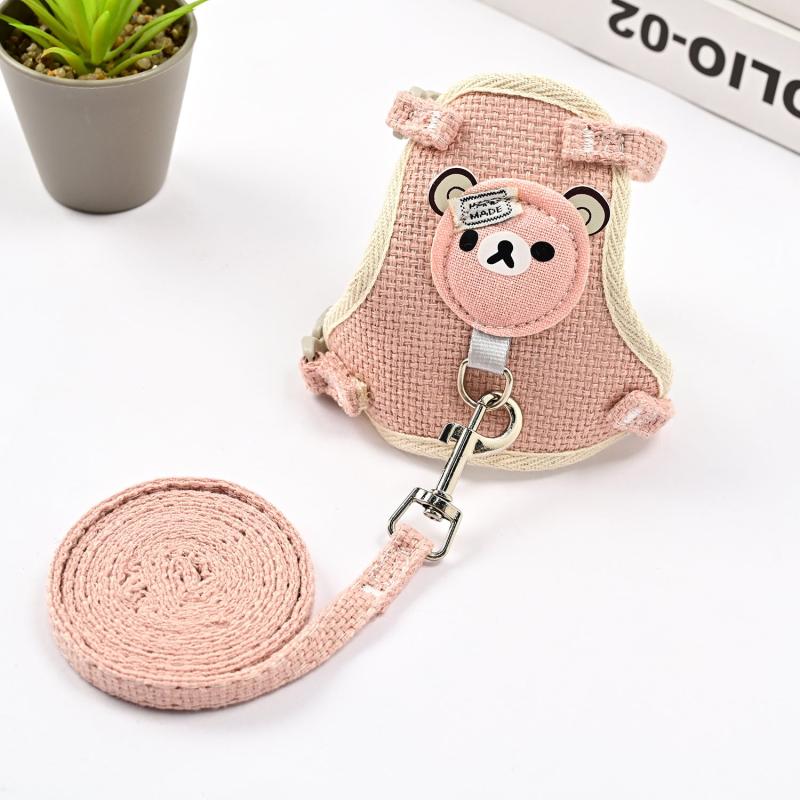 Breathable Mesh Harness Vest and Leash Set for Stylish Pet Walks