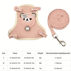 Breathable Mesh Harness Vest and Leash Set for Stylish Pet Walks