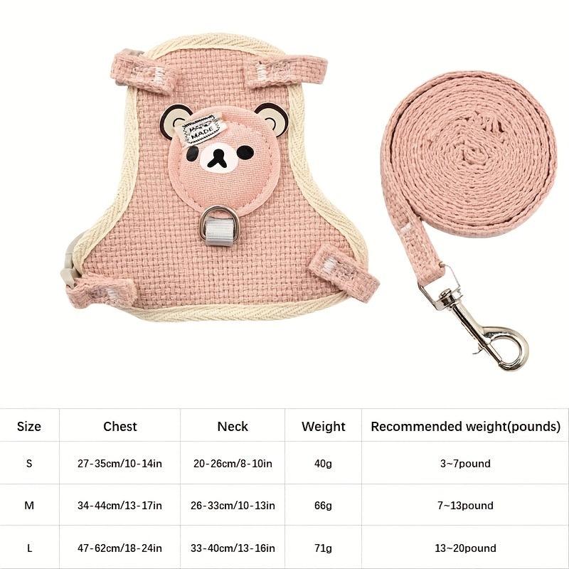 Breathable Mesh Harness Vest and Leash Set for Stylish Pet Walks