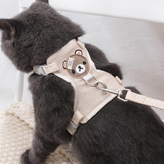 Breathable Mesh Harness Vest and Leash Set for Stylish Pet Walks