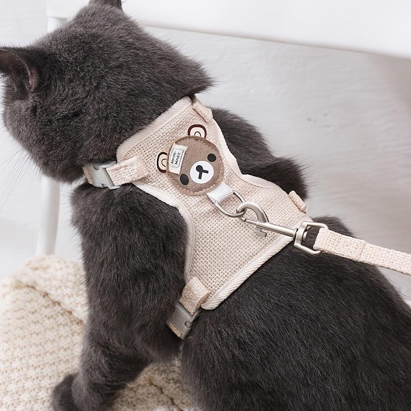 Breathable Mesh Harness Vest and Leash Set for Stylish Pet Walks
