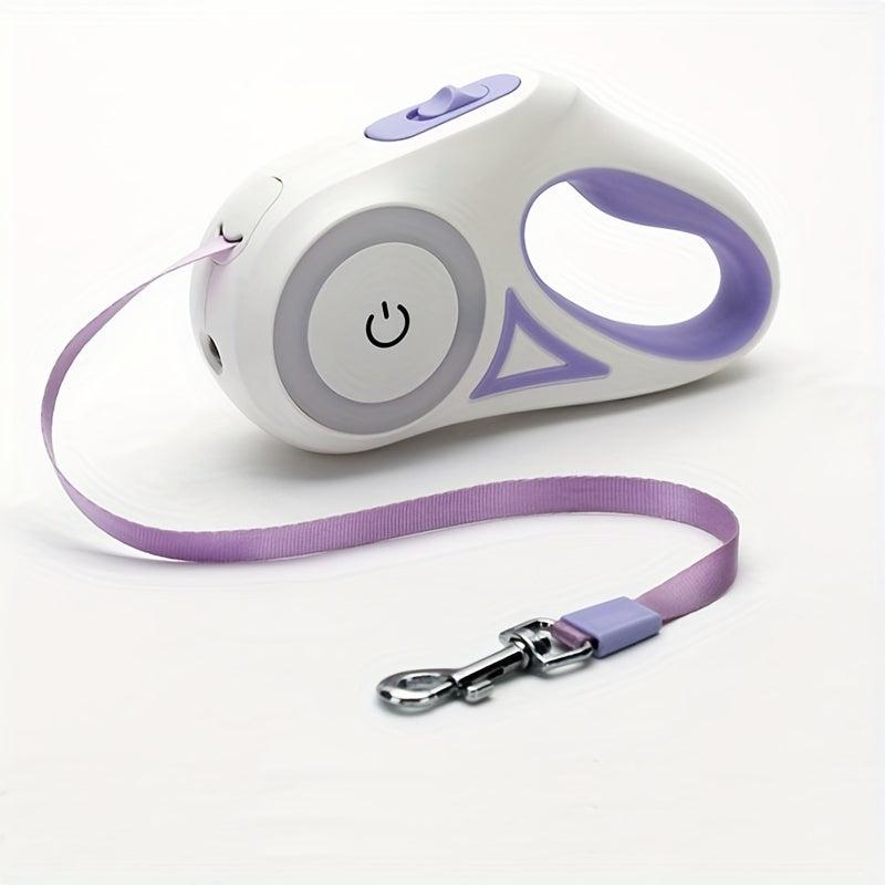 Light-Up Retractable LED Dog Leash with Adjustable Tractor Rope