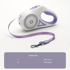Light-Up Retractable LED Dog Leash with Adjustable Tractor Rope
