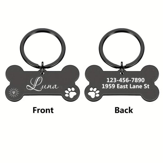 Stylish Stainless Steel Dog Tag in Rose Silver