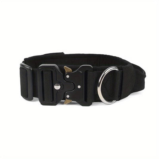 Tactical Dog Collar Metal Buckle Control Handle Medium Large Dogs