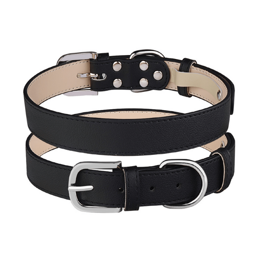 Adjustable Leather Dog Collar for Puppies