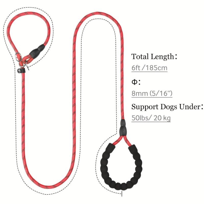 Taglory Reflective Slip Lead Dog Leash 6 Ft with Padded Handle