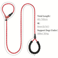 Taglory Reflective Slip Lead Dog Leash 6 Ft with Padded Handle