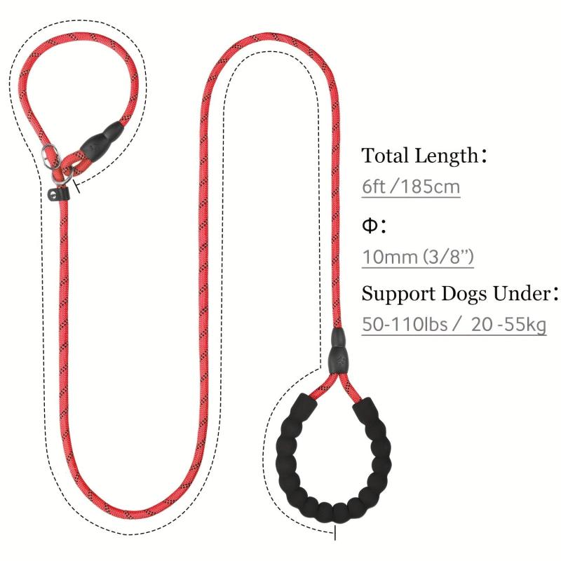 Taglory Reflective Slip Lead Dog Leash 6 Ft with Padded Handle
