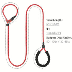 Taglory Reflective Slip Lead Dog Leash 6 Ft with Padded Handle