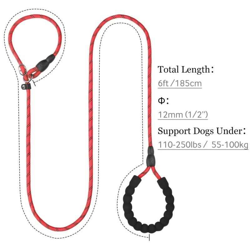Taglory Reflective Slip Lead Dog Leash 6 Ft with Padded Handle