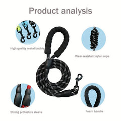 Reflective Padded Handle Pet Leash for Small Medium Dogs