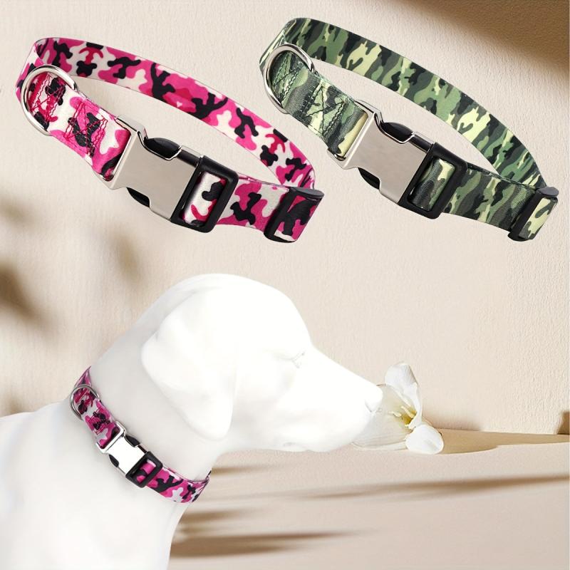 Camouflage Adjustable Dog Collar Soft Breathable for Small Medium Large Dogs