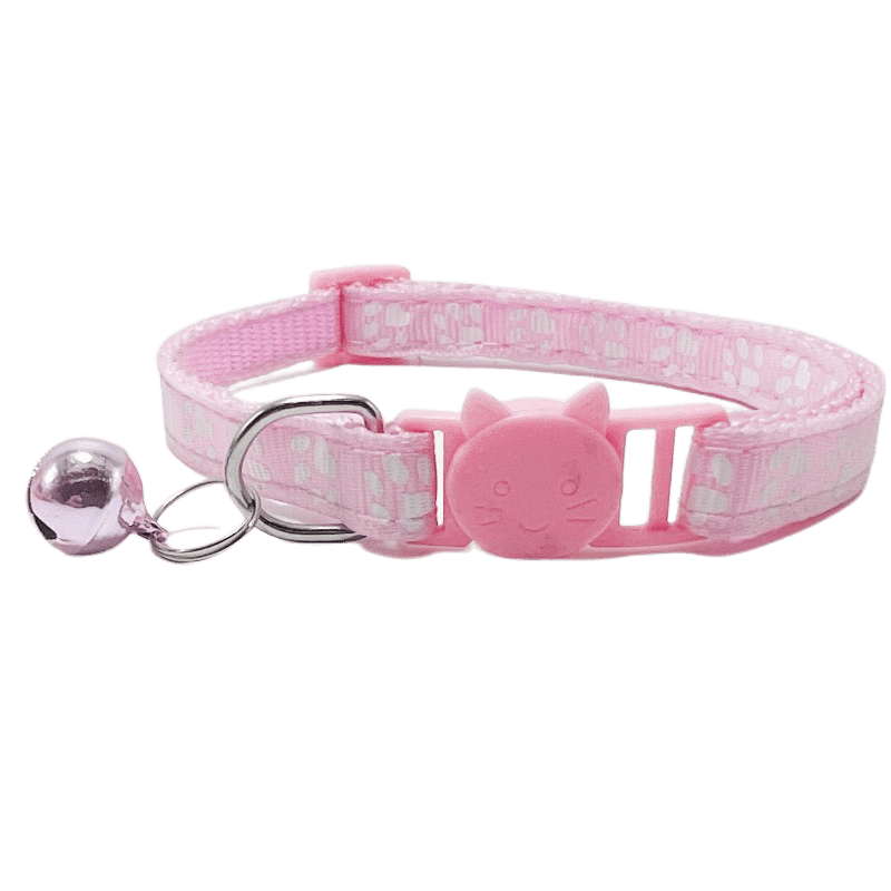Paw Print Cat Collar Outdoor Adjustable Safety Bell