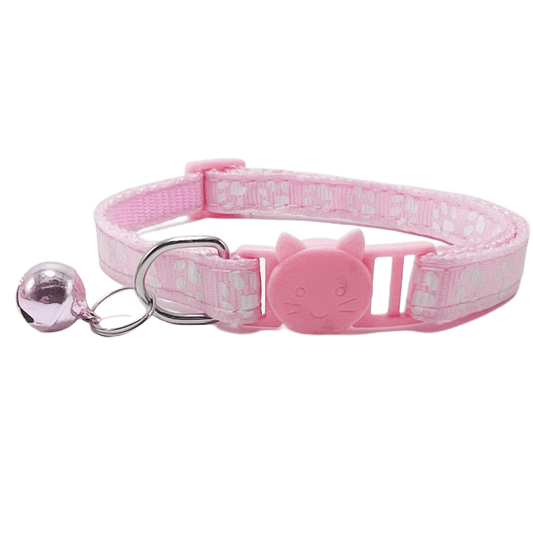 Paw Print Cat Collar Outdoor Adjustable Safety Bell