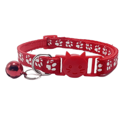 Paw Print Cat Collar Outdoor Adjustable Safety Bell