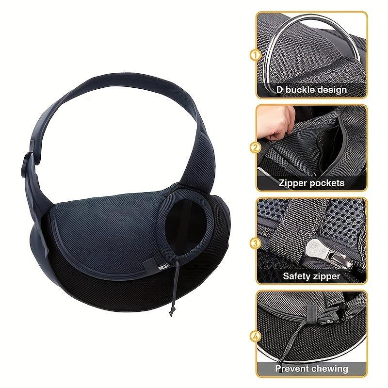 Dog Sling Carrier Breathable Mesh Travel Crossbody Bag