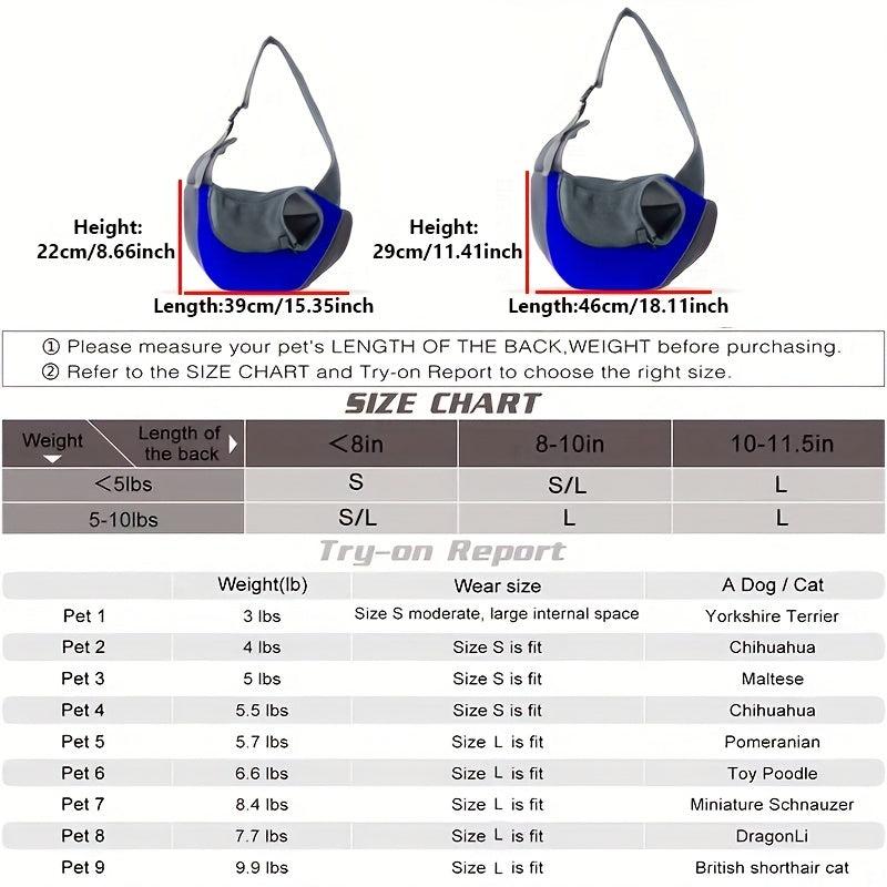 Dog Sling Carrier Breathable Mesh Travel Crossbody Bag