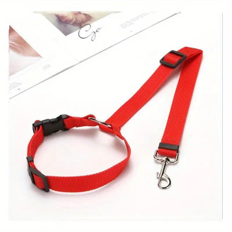 2 In 1 Pet Car Seat Belt Nylon Lead Leash Backseat Safety Belt Adjustable