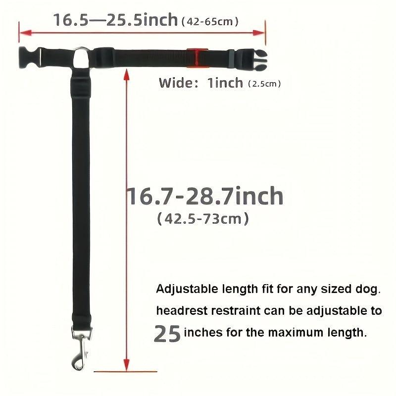 2 In 1 Pet Car Seat Belt Nylon Lead Leash Backseat Safety Belt Adjustable