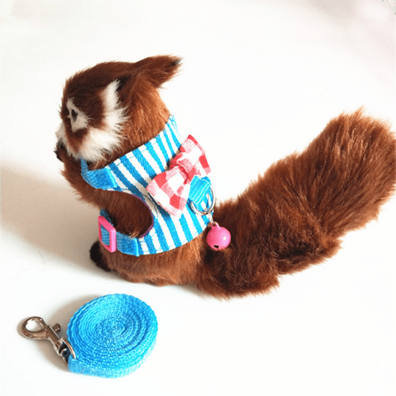 2Pcs Hamster Harness Set For Walking Guinea Clothes With Bell