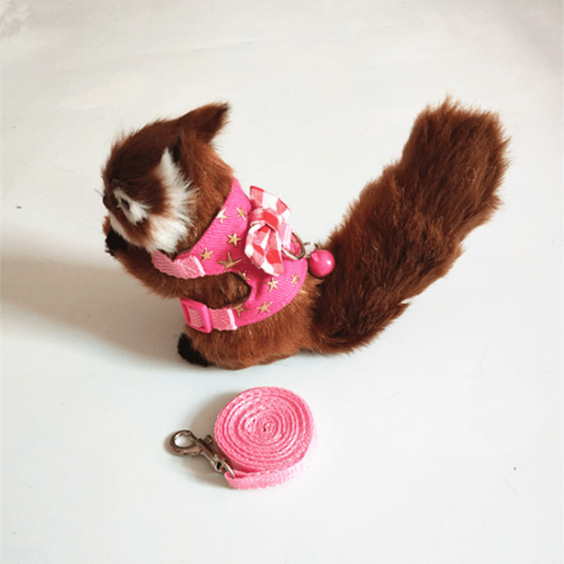 2Pcs Hamster Harness Set For Walking Guinea Clothes With Bell