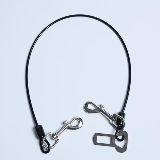 Dog Seat Belt Harness For Car 2pcs Coated Wire Leash Safety Restraint