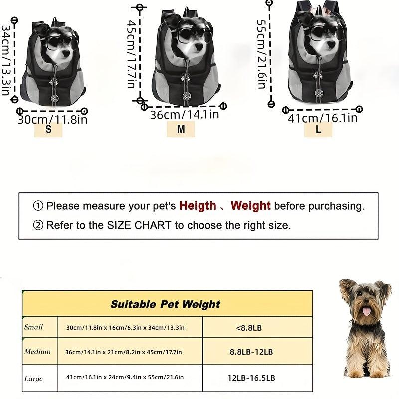 Breathable Dog Carrier Backpack for Small and Medium Pets Front Pack Travel Bag