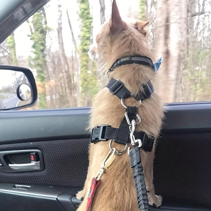 Adjustable Dog Seat Belt for Car Safety with Easy Buckle Clip