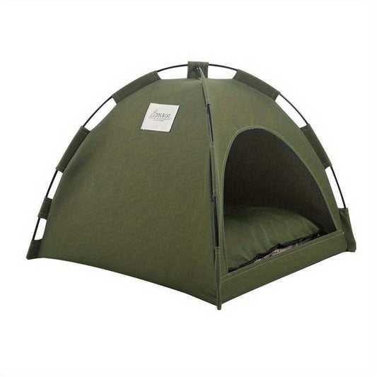 Portable Pet Tent House with Washable Bed - Indoor/Outdoor Use
