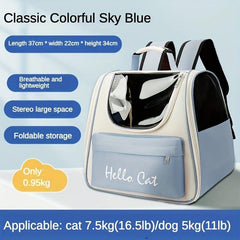 Large Capacity Cat Dog Backpack Travel Hiking Foldable Pet Carrier Bag