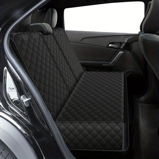 Waterproof Dog Car Seat Cover with Mesh Window & Side Flap