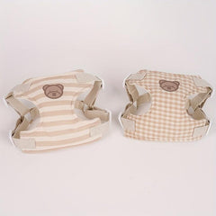 Plaid Bear Dog Vehicle Harness, Chest Strap