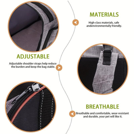 Portable Pet Travel Backpack Foldable Adjustable Bag for Cats and Dogs