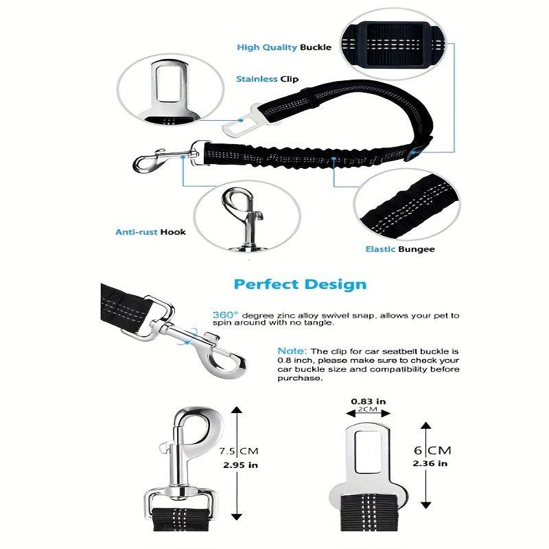 Reflective Nylon Pet Car Seat Belt Safety Rope for Cats and Dogs