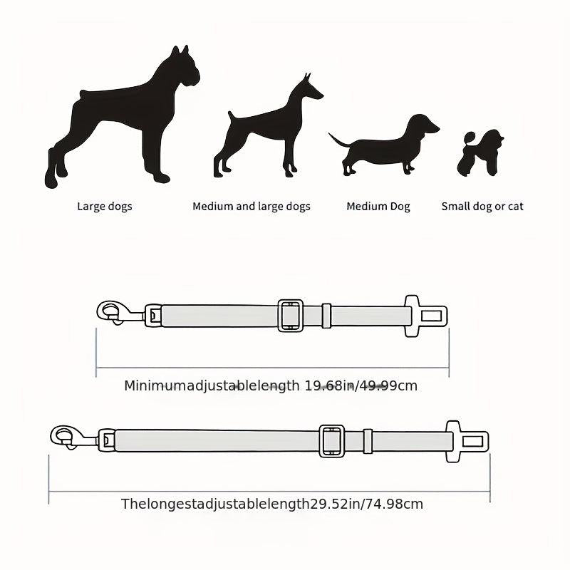 Adjustable Retractable Pet Seat Belt for Car Safety Dogs Cats