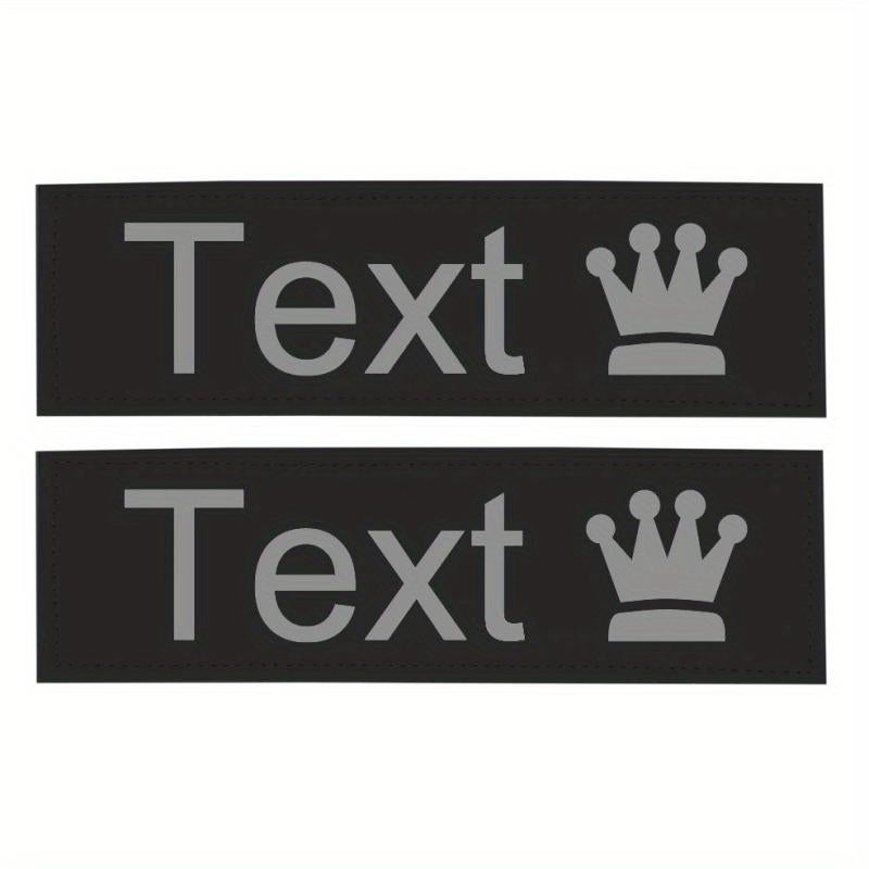 Customizable Reflective Letter Dog Harness Leather Label