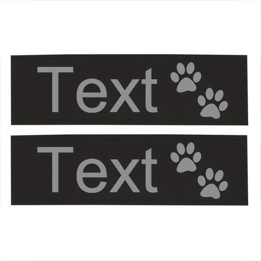 Customizable Reflective Letter Dog Harness Leather Label