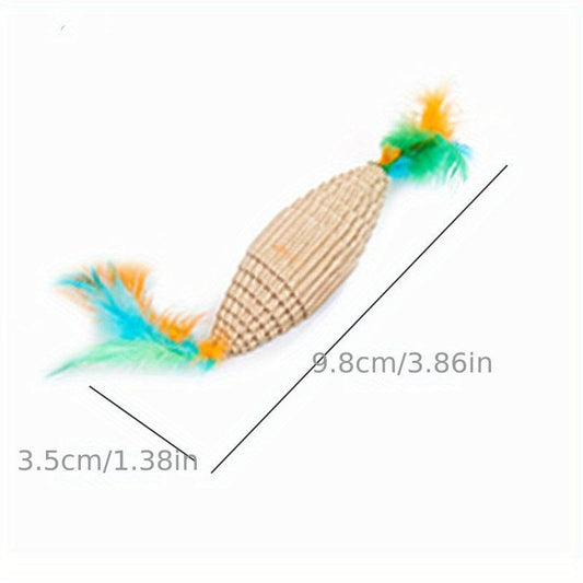 Interactive Cat Teaser Toy with Scratching Feather